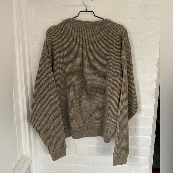 Vintage leather/wool oversized sweater- unisex - Picture 2 of 7